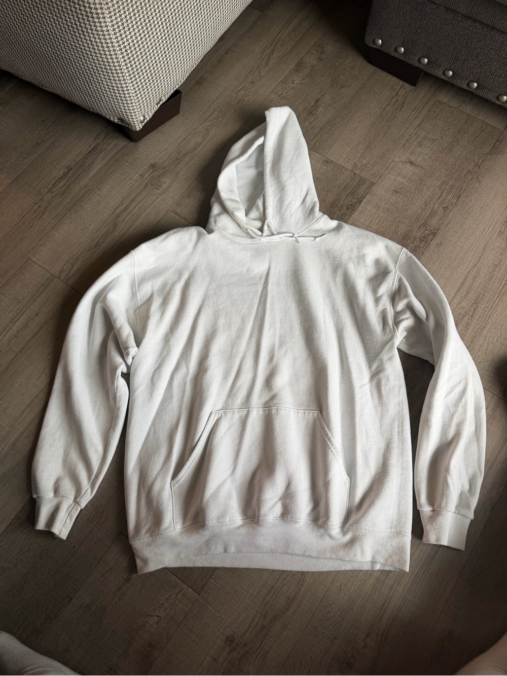 Gildan White Women's Pullover Hoodie - Classic Kangaroo Pocket